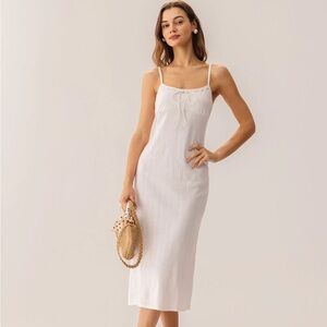 RIHOAS White Sleeveless Ribbed Midi Dress XL - NWT